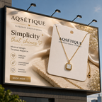 Simplicity Square Pendant Necklace – Golden Minimalist Artificial Jewellery