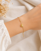 Golden Heart Charm Bracelet
