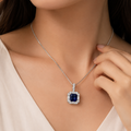 Ruby Halo Jewelry Set — Necklace & Earrings