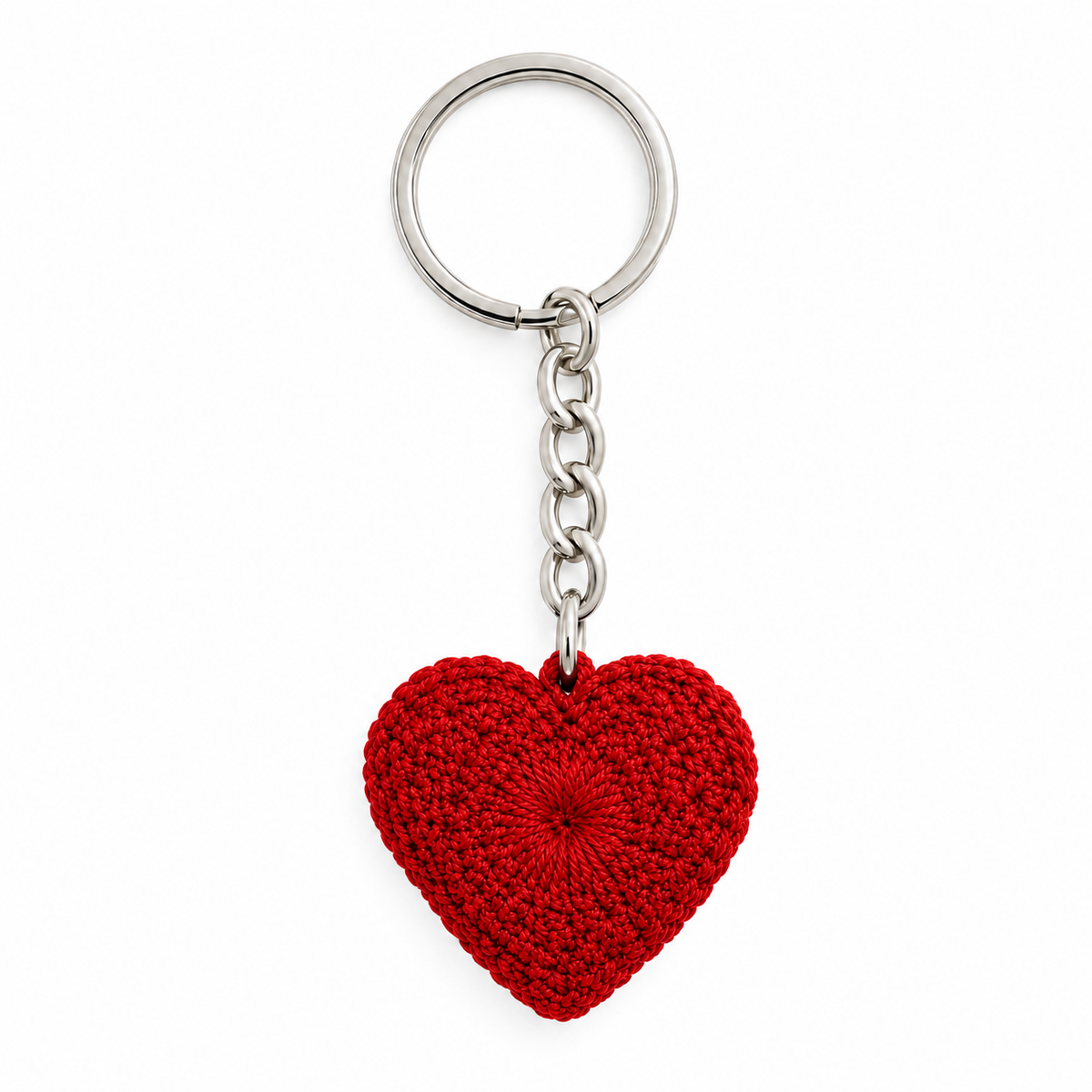 Crochet Heart Keychain