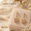 Champagne Gold Halo Drop Earrings