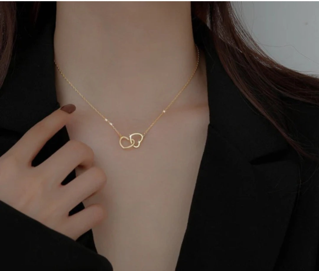 Interlocking Double Heart Necklace