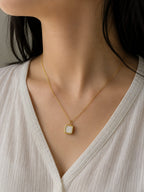 Simplicity Square Pendant Necklace – Golden Minimalist Artificial Jewellery