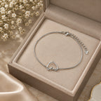 Silver Open Heart Bangle Bracelet