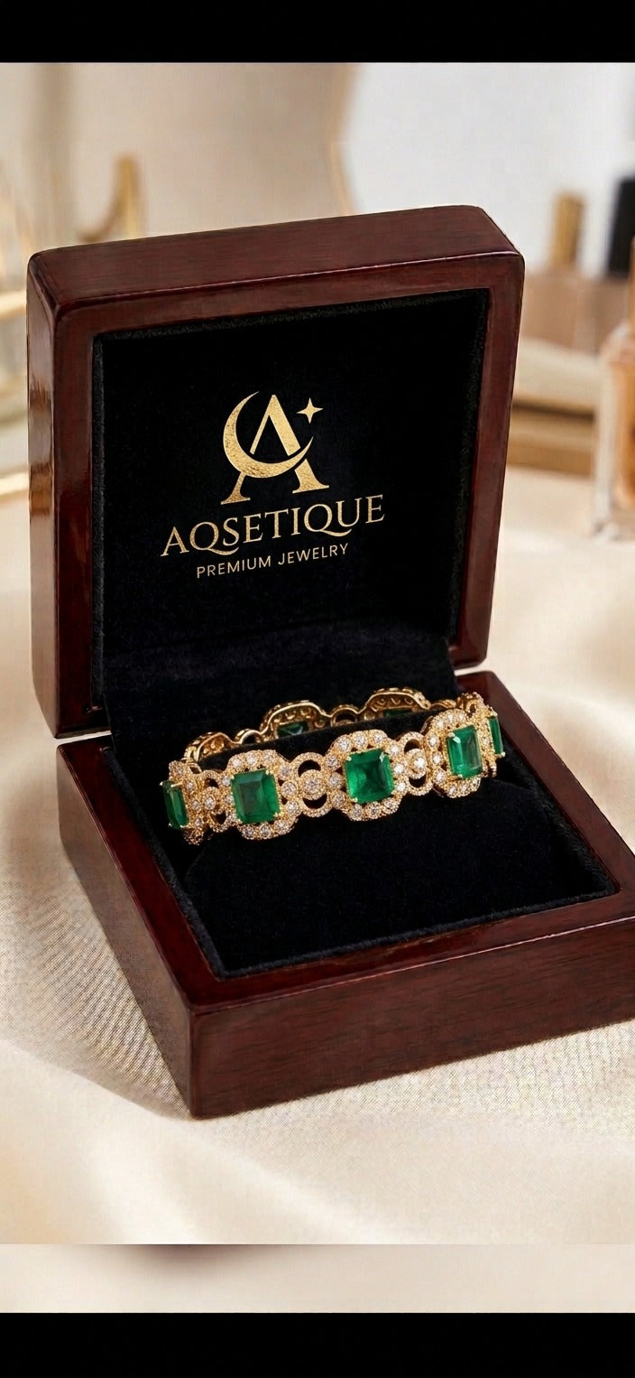 Emerald Gold Vintage karra Bracelet