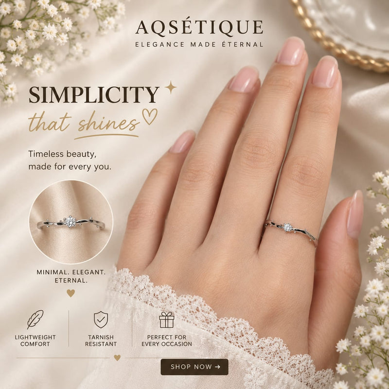Silver Twisted Solitaire Ring