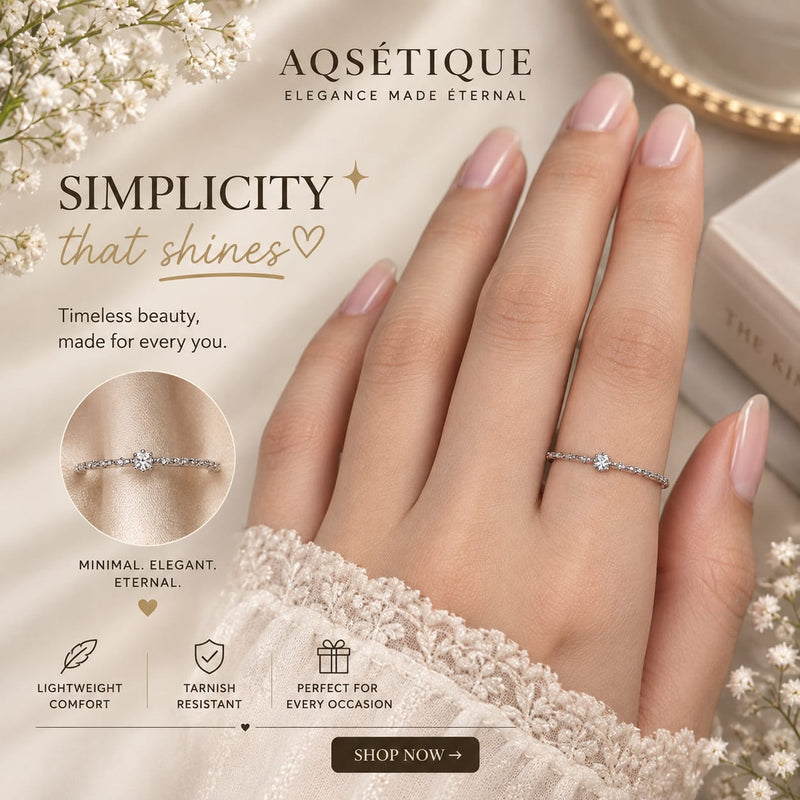 Silver Pavé Solitaire Ring