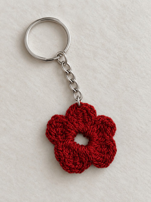 Crochet Flower Keychain